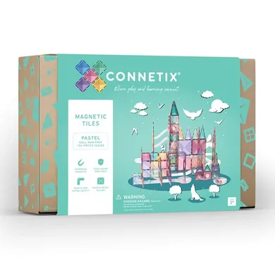 Connetix, Pastel Ball Run Pack, klocki magnetyczne, 106 elementów