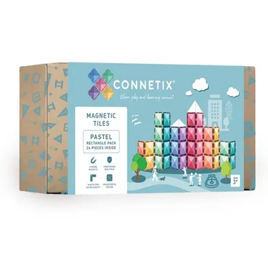 Connetix, Pastel Rectangle Pack, klocki magnetyczne, 24 elementów