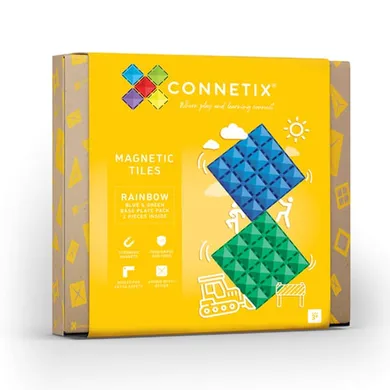 Connetix, Rainbow Base Plate Pack, klocki magnetyczne, 2 elementy