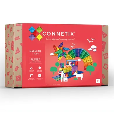 Connetix, Rainbow Mega Pack, klocki magnetyczne, 212 elementów