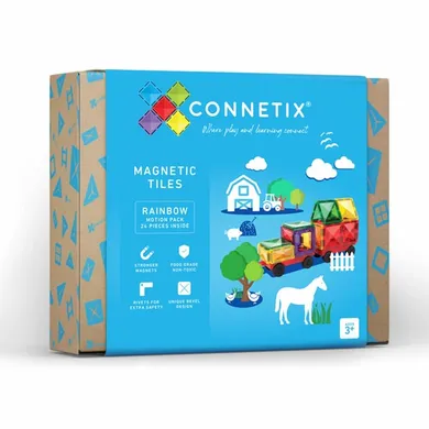 Connetix, Rainbow Motion Pack, klocki magnetyczne, 24 elementów