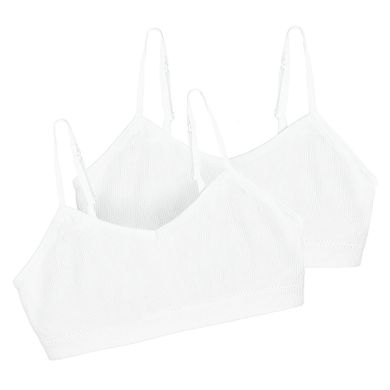 Cool Club, Biustonosz dziewczęcy, prążkowany, biały, mikrofibra, zestaw, 2 szt.