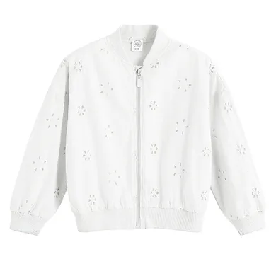 Cool Club, Bluza bomberka dziewczęca, rozpinana, biała