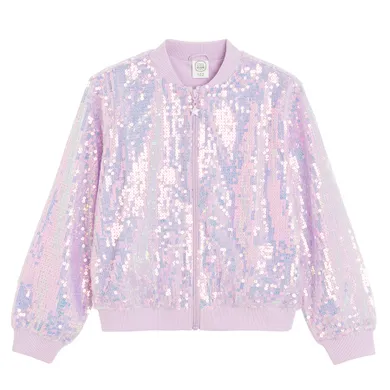 Cool Club, Bluza bomberka dziewczęca, rozpinana, fioletowa