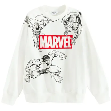 Cool Club, Bluza chłopięca, biała, Marvel Super Heroes
