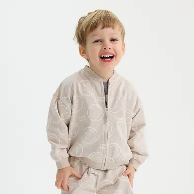 Cool Club, Bluza chłopięca, cienka, rozpinana, beżowa, SmileyWorld