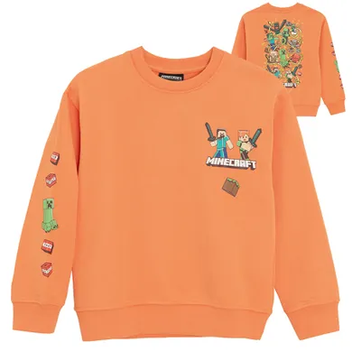Cool Club, Bluza chłopięca, pomarańczowa, Minecraft