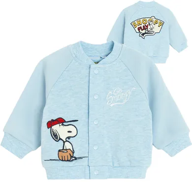 Cool Club, Bluza chłopięca, rozpinana, niebieska melanż, Snoopy