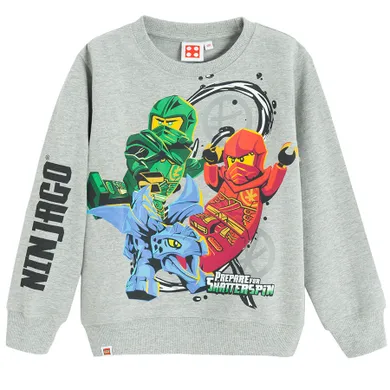 Cool Club, Bluza chłopięca, szara melanż, LEGO Ninjago