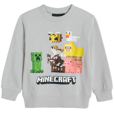 Cool Club, Bluza chłopięca, szara, Minecraft