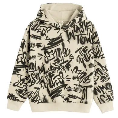 Cool Club, Bluza chłopięca z kapturem, beżowa