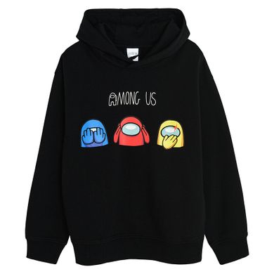 Cool Club, Bluza chłopięca z kapturem, czarna, Among Us
