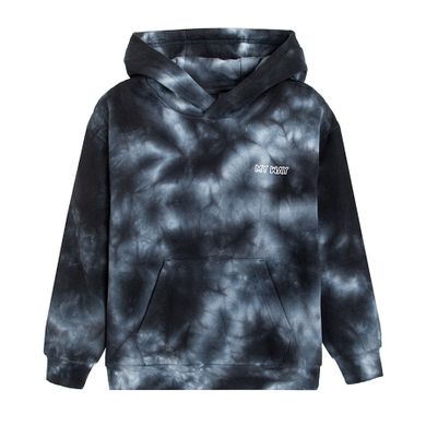 Cool Club, Bluza chłopięca z kapturem, czarno-szara, tie dye