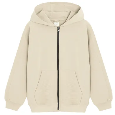 Cool Club, Bluza chłopięca z kapturem, rozpinana, beżowa
