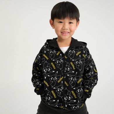 Cool Club, Bluza chłopięca z kapturem, rozpinana, czarna, Pokemon