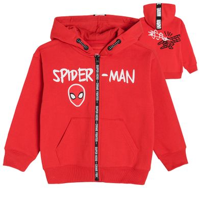 Cool Club, Bluza chłopięca z kapturem, rozpinana, czerwona, Spider-Man