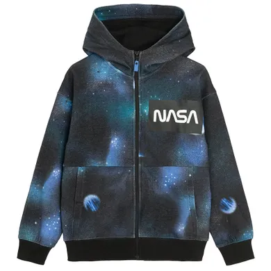 Cool Club, Bluza chłopięca z kapturem, rozpinana, niebieska, NASA