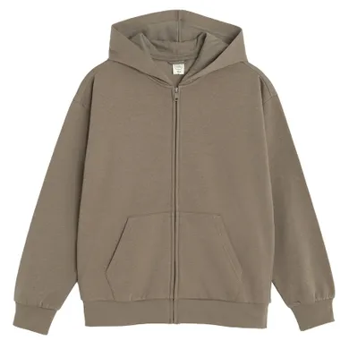 Cool Club, Bluza chłopięca z kapturem, rozpinana, ocieplana, brązowa