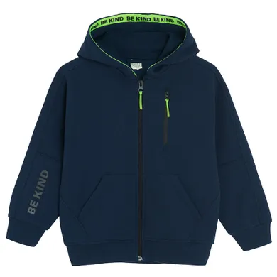 Cool Club, Bluza chłopięca z kapturem, rozpinana, ocieplana, granatowa