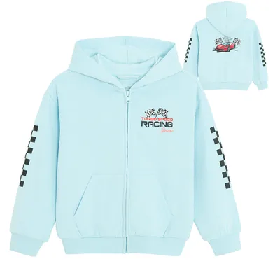 Cool Club, Bluza chłopięca z kapturem, rozpinana, ocieplana, niebieska