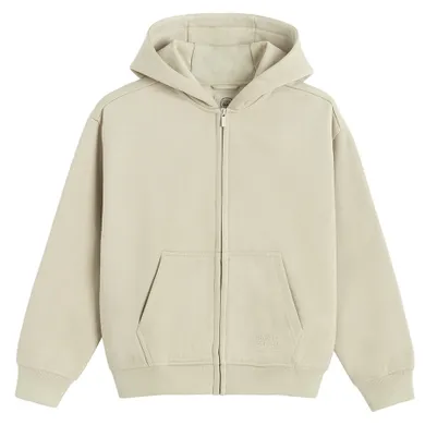 Cool Club, Bluza chłopięca z kapturem, rozpinana, ocieplana, oversize, beżowa