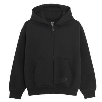 Cool Club, Bluza chłopięca z kapturem, rozpinana, ocieplana, oversize, czarna