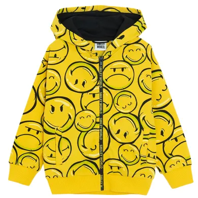 Cool Club, Bluza chłopięca z kapturem, rozpinana, żółta, SmileyWorld