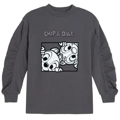 Cool Club, Bluza dziewczęca, grafitowa, Chip i Dale Brygada RR