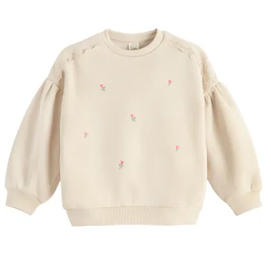 Cool Club, Bluza dziewczęca, ocieplana, beżowa