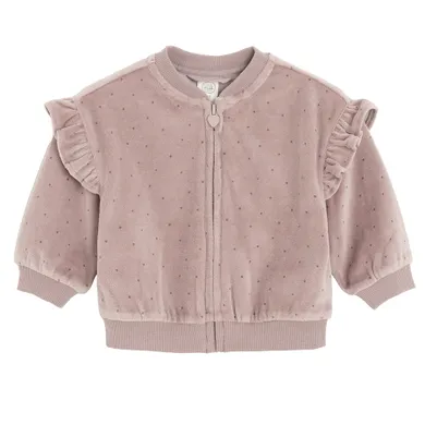 Cool Club, Bluza dziewczęca, rozpinana, welurowa, fioletowa