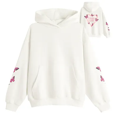 Cool Club, Bluza dziewczęca z kapturem, ocieplana, biała
