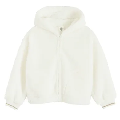 Cool Club, Bluza dziewczęca z kapturem, rozpinana, biała