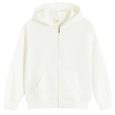 Cool Club, Bluza dziewczęca z kapturem, rozpinana, biała