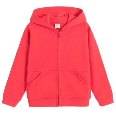 Cool Club, Bluza dziewczęca z kapturem, rozpinana, czerwona