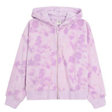 Cool Club, Bluza dziewczęca z kapturem, rozpinana, fioletowa, tie dye