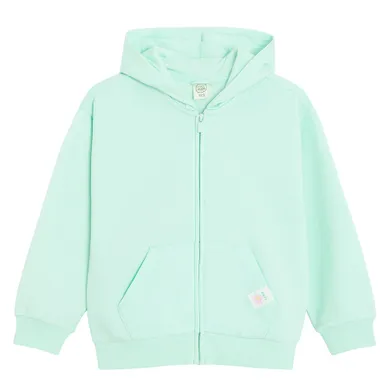 Cool Club, Bluza dziewczęca z kapturem, rozpinana, ocieplana, miętowa