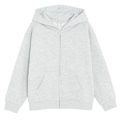 Cool Club, Bluza dziewczęca z kapturem, rozpinana, ocieplana, szara melanż
