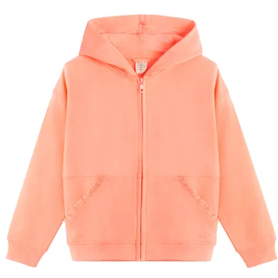 Cool Club, Bluza dziewczęca z kapturem, rozpinana, pomarańczowa