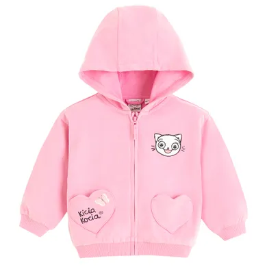 Cool Club, Bluza dziewczęca z kapturem, rozpinana, różowa, Kicia Kocia