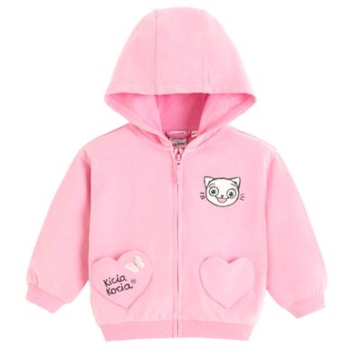 Cool Club, Bluza dziewczęca z kapturem, rozpinana, różowa, Kicia Kocia