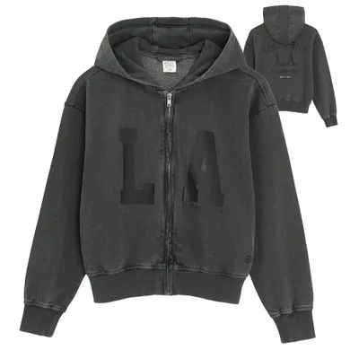 Cool Club, Bluza dziewczęca z kapturem, rozpinana, szara