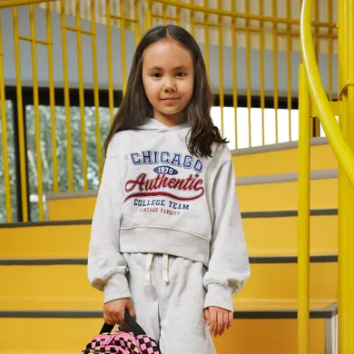 Cool Club, Bluza dziewczęca z kapturem, szara