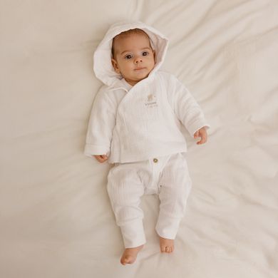 Cool Club, Bluza niemowlęca z kapturem, bawełna organiczna, biała