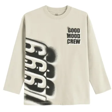 Cool Club, Bluzka chłopięca z długim rękawem, beżowa