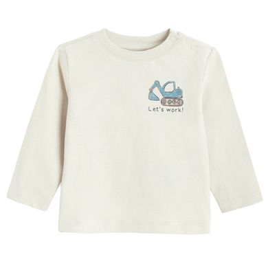 Cool Club, Bluzka chłopięca z długim rękawem, beżowa