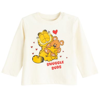 Cool Club, Bluzka chłopięca z długim rękawem, beżowa, Garfield