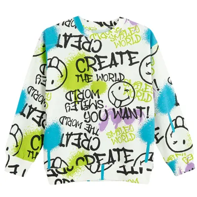 Cool Club, Bluzka chłopięca z długim rękawem, biała, SmileyWorld