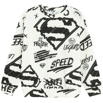 Cool Club, Bluzka chłopięca z długim rękawem, biała, Superman