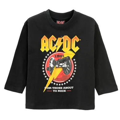 Cool Club, Bluzka chłopięca z długim rękawem, czarna, AC/DC