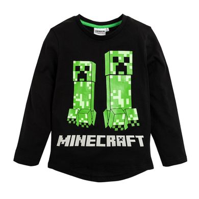 Cool Club, Bluzka chłopięca z długim rękawem, czarna, Minecraft